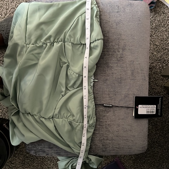 Pretty LITTLETHINGS SAGE GREEN DRAPED DRESS - Picture 7 of 7